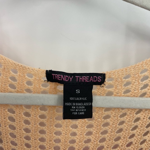 Sunset Beach Bohemian Crochet Knit Dress striped maxi by trendy threads Sz S - Picture 4 of 11